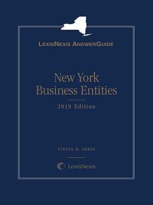 cover image of LexisNexis AnswerGuide New York Business Entities